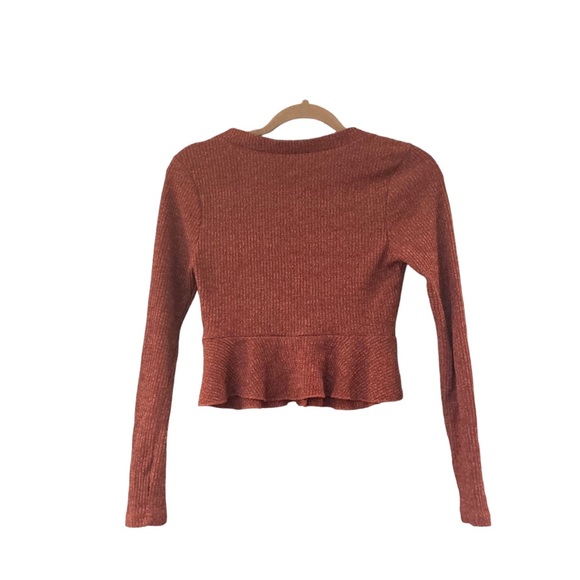 Shein women’s button front Peplum long sleeved Tee - Picture 4 of 6